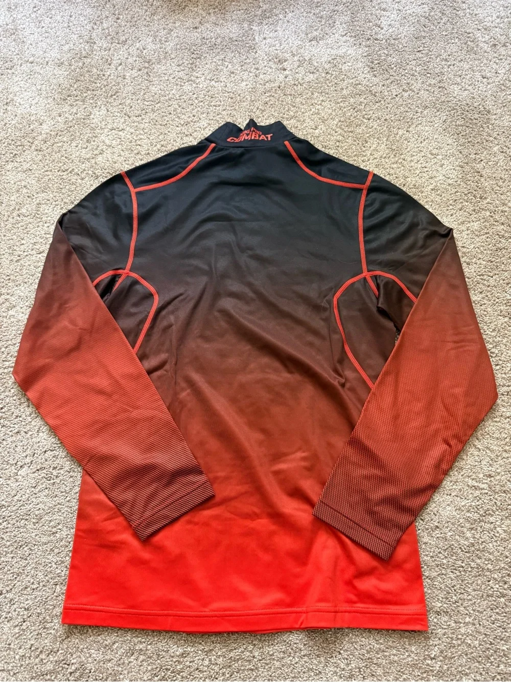 Nike Men’s Black-to-Red Gradient Dri-FIT Long-Sleeve Performance Top